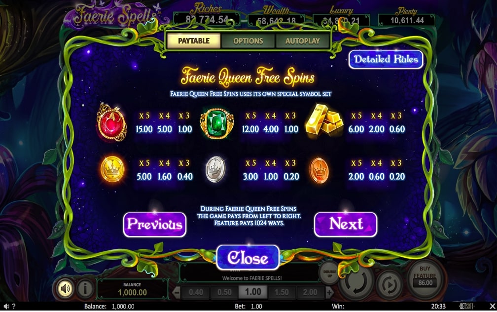 Faerie Spells Slot Game Free Spins